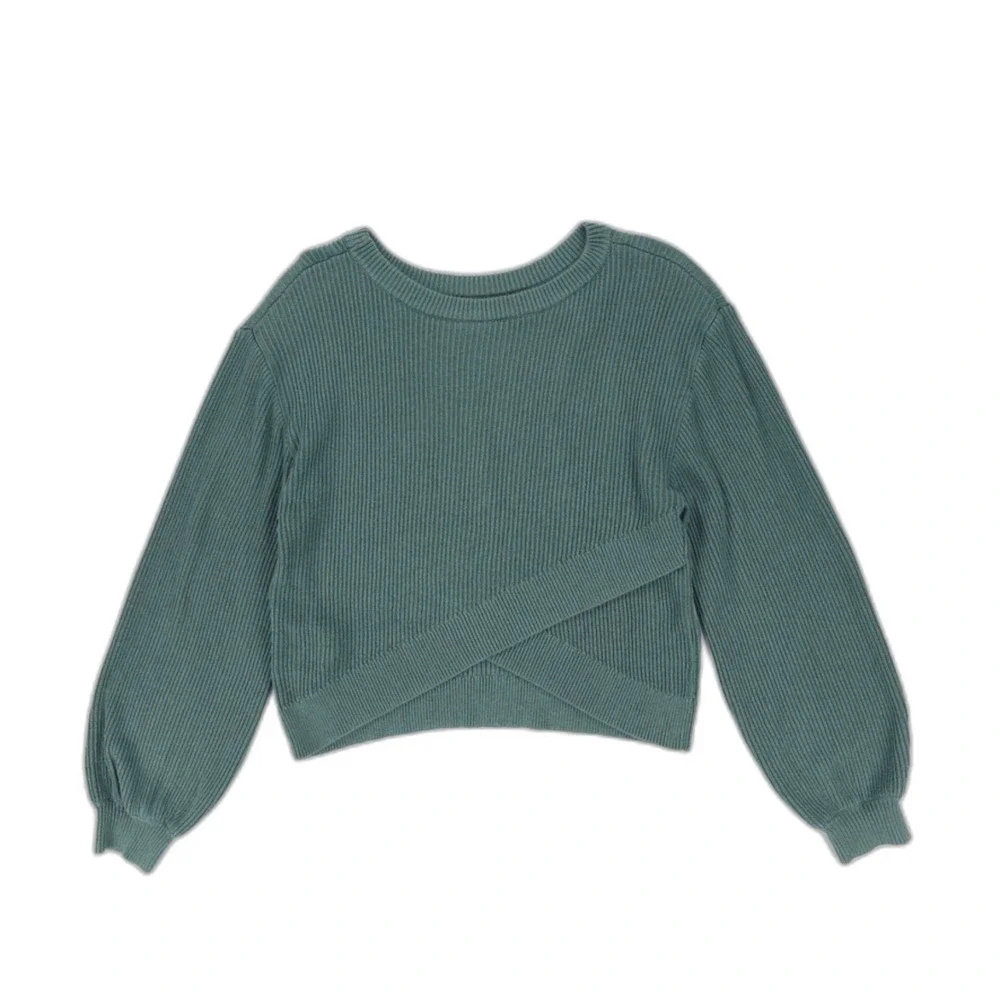 NEW Lululemon Cashmere Reversible Crossover Sweater Medium Forest Athleisure 6